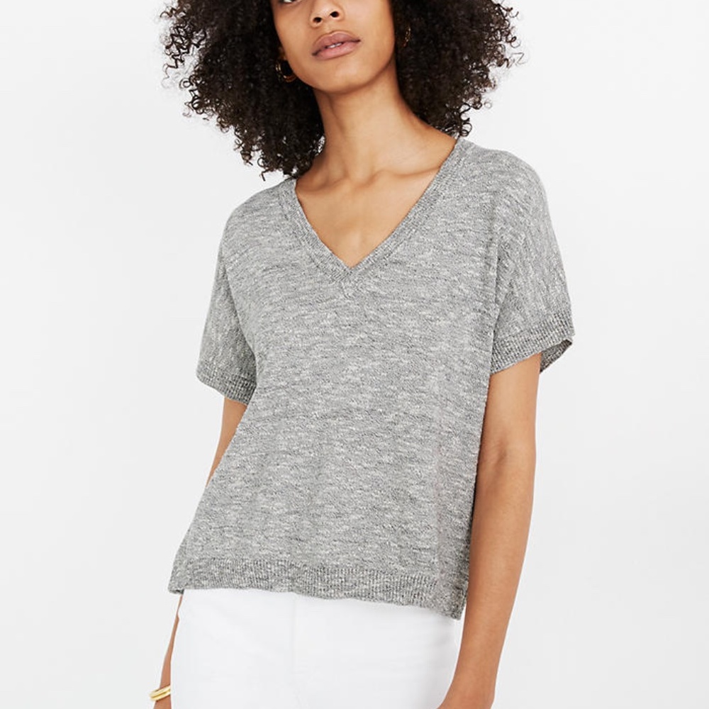 Madewell Marled Grey Paulson Sweater Tee XS
